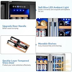 Wine and Beverage Refrigerator with Glass