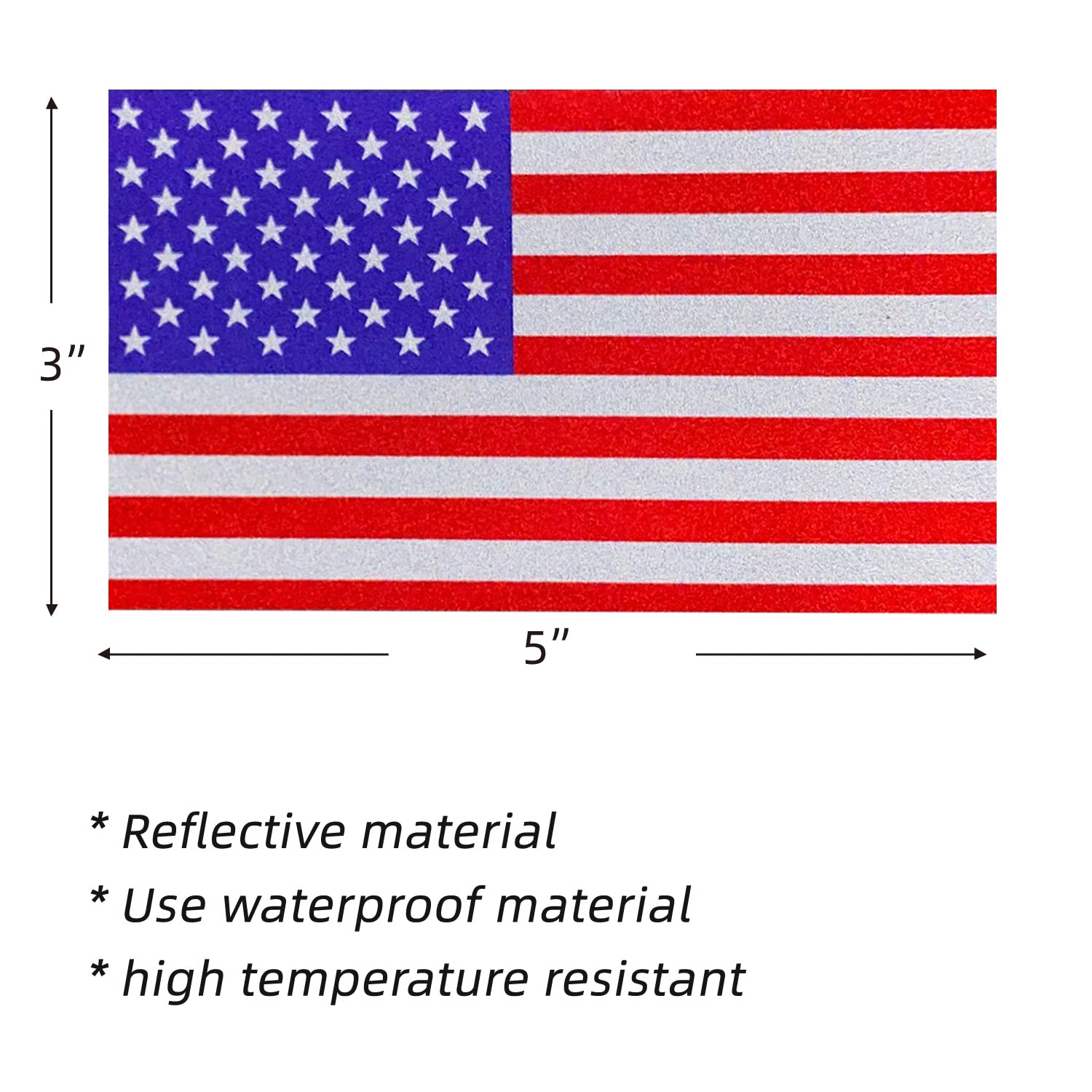 American Flag Decal,3pcs USA Flag Decal Sticker, Reflective Car Stickers for Cars/Trucks - Support US Military
