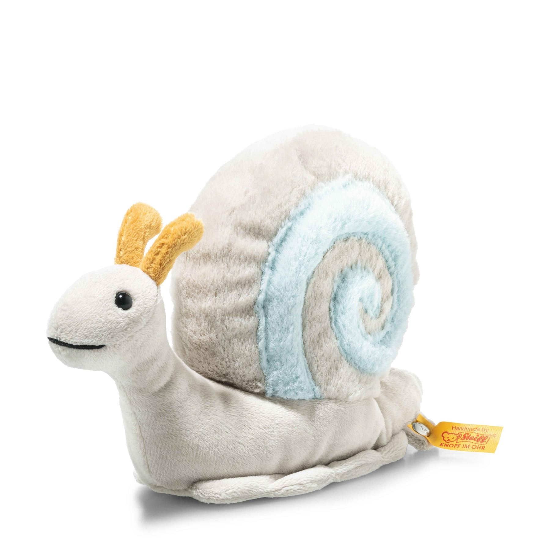Steiff Snailly Snail 20 cm, Soft Cuddly Friends, Stuffed Animal Snail, fluffy Plush-Toy for playing & cuddling, Teddy made of cuddly soft Plush for gentle Baby Skin, Machine washable