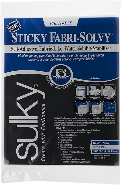 Sulky 8 5x11 Stabilizer 8 5 X 11 12 Pack White