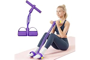YQQKRCB Multifunctional Pedal Resistance Band with Handle,4/6/8 Tubes for All Weights,Upgrade Heavy-Duty TPE Tubes with 300% Stretch for Full Body Workouts.