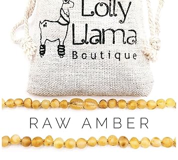 lolly llama amber teething necklace