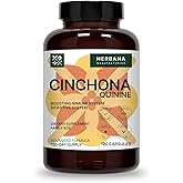 HERBANA MANUFACTURING Quinine, Cinchona 120 Capsules – Natural Supplement for Leg Cramps Instant Relief & Digestive Health Support – Cinchona Officinalis Bark, High Potency