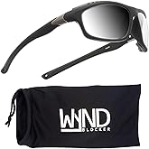 WYND Blocker Photochromic Clear-to-Smoke Wind Resistant Sunglasses Dry Eye Motorcycle Glasses (Model 335 - Black Matte, Photochromic Clear/Smoke)