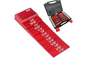 CDIYTOOL 15Pcs Setup Blocks Height Gauge Set, Precision Aluminum Setup Bars for Router and Table Saw Accessories Woodworking Set Up (Red)