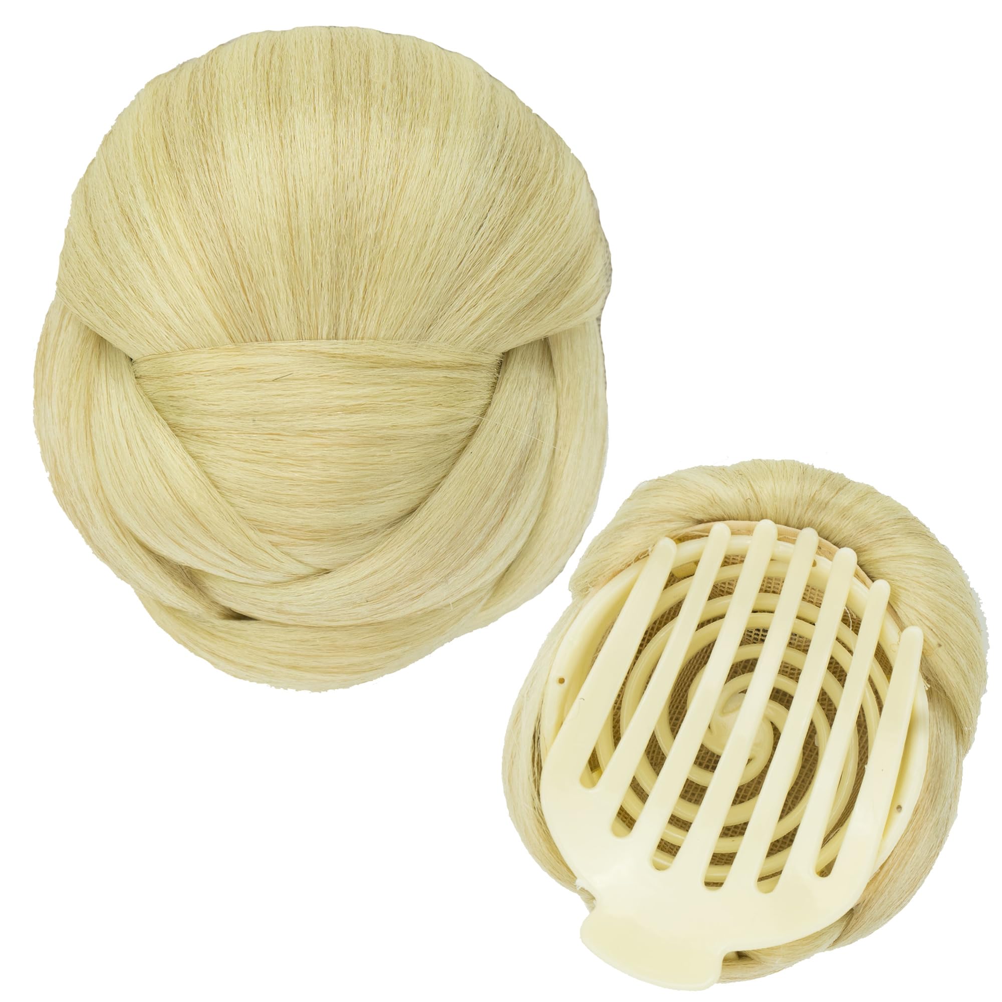 IMISSU Braided Chignon Dancer Hair Donut Hairpieces Scrunchie Claw Hair Bun Updo for Wedding Party (M5 Dirty Blonde)