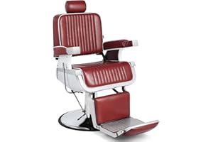 Superworth Barber Chair Reclining Hydraulic Barber Chairs Heavy Duty Styling Chairs for Salon Chair Tattoo Chair Beauty Equipment (Red)
