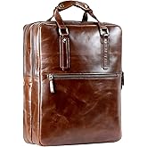 HULSH Leather Backpack For men and women 18 Inch - Full Grain Vintage Leather Laptop Backpack - Camping travel Rucksack Knapsack - Casual Bookbag Daypack with rustic look