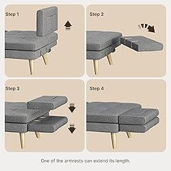 Gizoon Futon Sofa Bed, 70.9" Futon Couch with