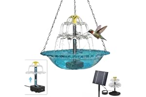 Hanging Solar Bird Bath Fountain - Solar Powered Cascading Water Fountain with Easy Installation for Garden & Patio, for Bird