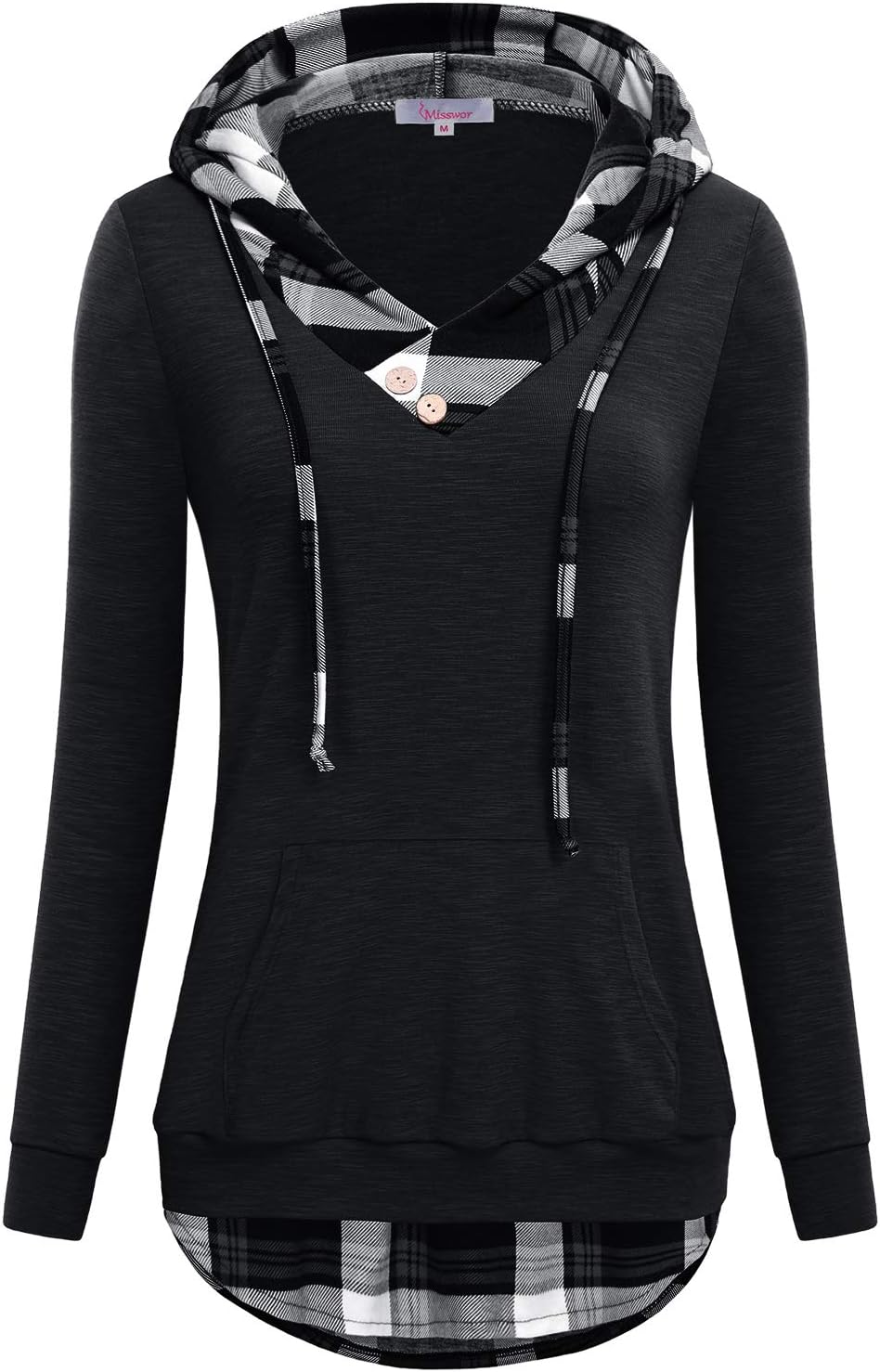 Misswor Womens V-Neck Long Sleeve Pullover Sweatshirt Hoodies