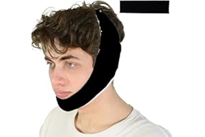 INCANDESCO Anti Snoring Chin Strap, Chin Strap for Sleeping, Premium Airflow Jaw Strap, Stop Snoring Chin Strap, Snoring Solution for Men and Women, Breathable Chin Strap with Adjustable Velcro (Blackk)
