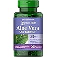 Puritans Pride Aloe Vera Extract 25mg (5000mg equivalent) Softgels, 200 Count (Packaging may vary)