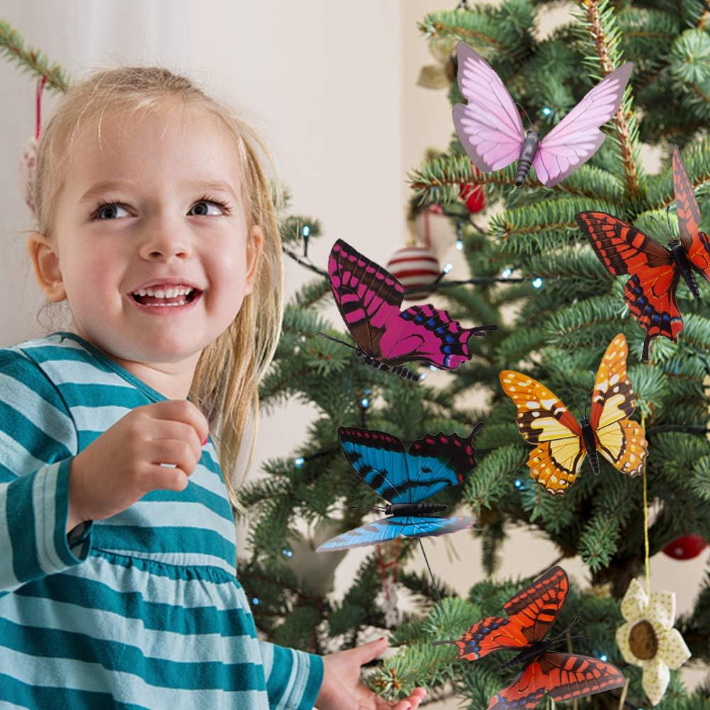 VGOODALL Butterfly Stakes, 50pcs 11.5inch Garden Butterfly Ornaments, Waterproof Butterfly Decorations for Indoor/Outdoor Yard, Patio Plant Pot, Flower Bed, Home Decoration: Garden & Outdoor