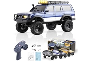 BEEZRC FMS RC Crawler 1/18 FCX18 Land Cruiser LC80 RTR Toyota Licensed 4WD RC Rock Truck 2.4Ghz 900mAh Hobby Grade RC Car Model Mini Remote Control Car Off Road Vehicle FMS11831RTRBU(Blue)