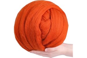 QMNNMA Wool Roving Bulk - 8.82oz Super Wool Chunky Yarn, Wool Roving Top for Needle Felting, Soft Felting Wool Supplies for Hand Spinning, Felting, Blending, Weaving and DIY Craft