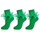 MKYSZLT Women Big Ruffle Ankle Socks,Adult Double