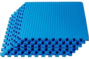 We Sell Mats 1 Inch Thick Martial Arts EVA Foam Exercise Mat, Tatami Pattern, Interlocking Floor Tiles for Home Gym, MMA, Anti-Fatigue Mats, 24 in x 24 in