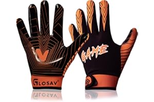 GLOSAV Football Gloves for Kids, Youth, and Adults - Super Sticky Silicone Receiver Gloves for Men and Women