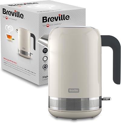 Breville High Gloss Electric Kettle 1.7L 3kW Cream Stainless VKT153