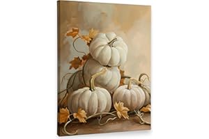 PHAMTE Fall Wall Art Decor Canvas, Fall Autumn Pumpkin Pictures Wall Decor Decorations Art for Living Room Home Harvest Thanksgiving Halloween, Vintage Framed Canvas Artwork for Walls Wall Decor 11x14 inch