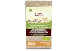Living World Aspen Wood Shavings for Small Animals, Bedding & Nesting Material, 1200 Cubic Inches