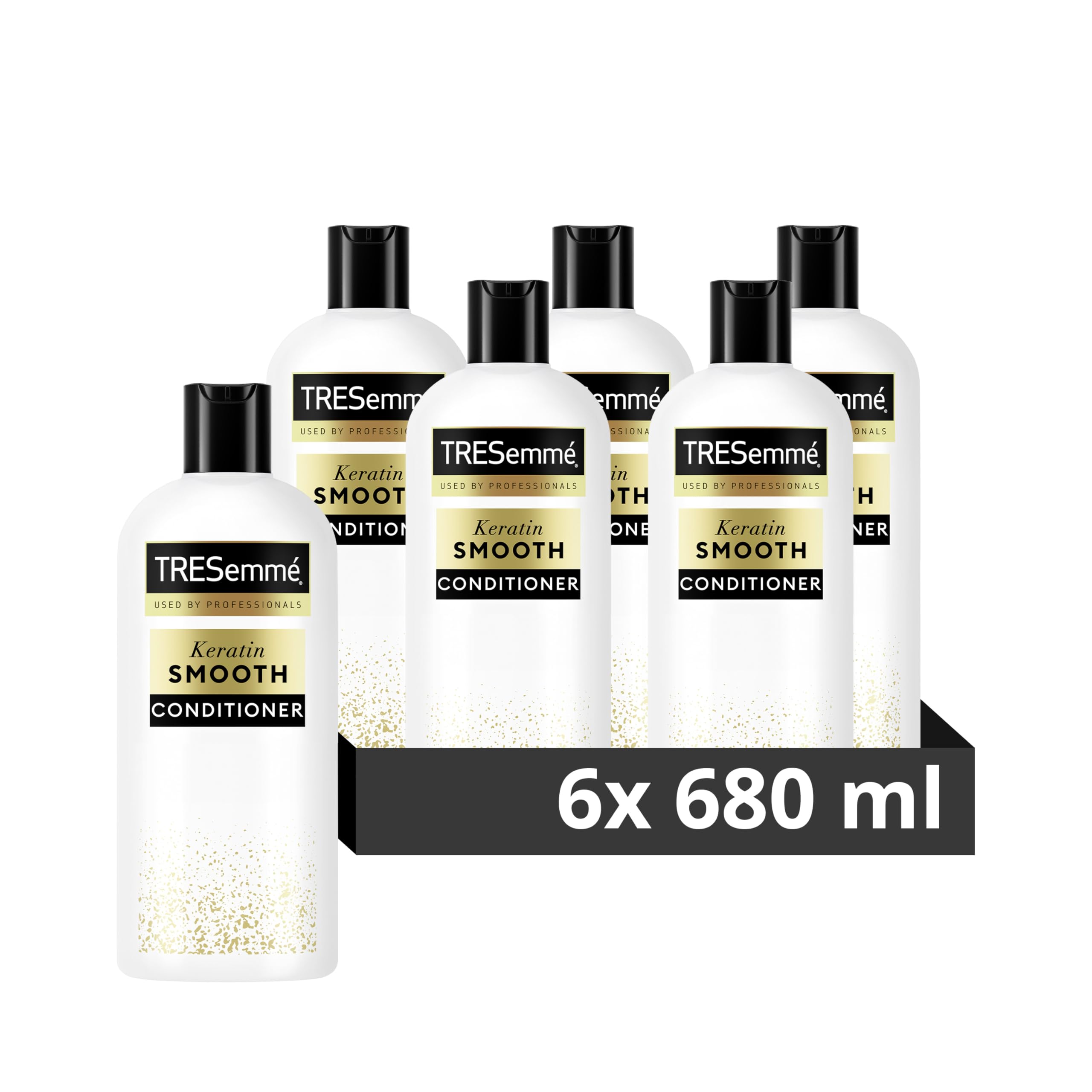 TRESemme Keratin Smooth Conditioner hair care product with hydrolysed keratin for 72h frizz control, smoothness & shine 6x 680 ml