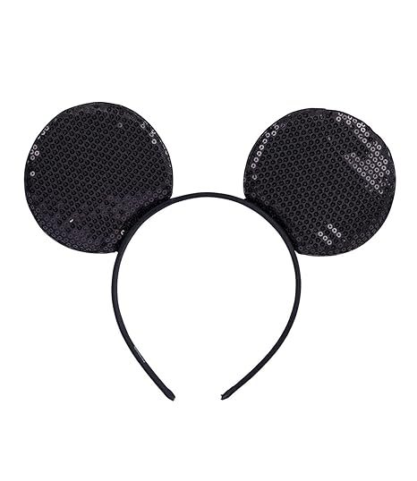 SIX Haarreif: Paillettenbestickter Haarschmuck Minnie-Mouse-Ohren/Mickey Maus für Karneval/Fasching/Mottopartys fester Halt 1