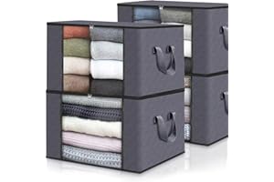 2Pack 80L Under Bed Storage Containers, Closet Organizers and Storage Bins, Foldable for Blanket, Clothing, Comforter, Sweate