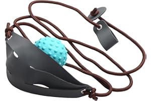 Handmade Leather Shepherd Sling, Old-Fashioned Rock Throwing Sling - Perfect for Outdoor Fun & Exercising Your Dog （Grey）