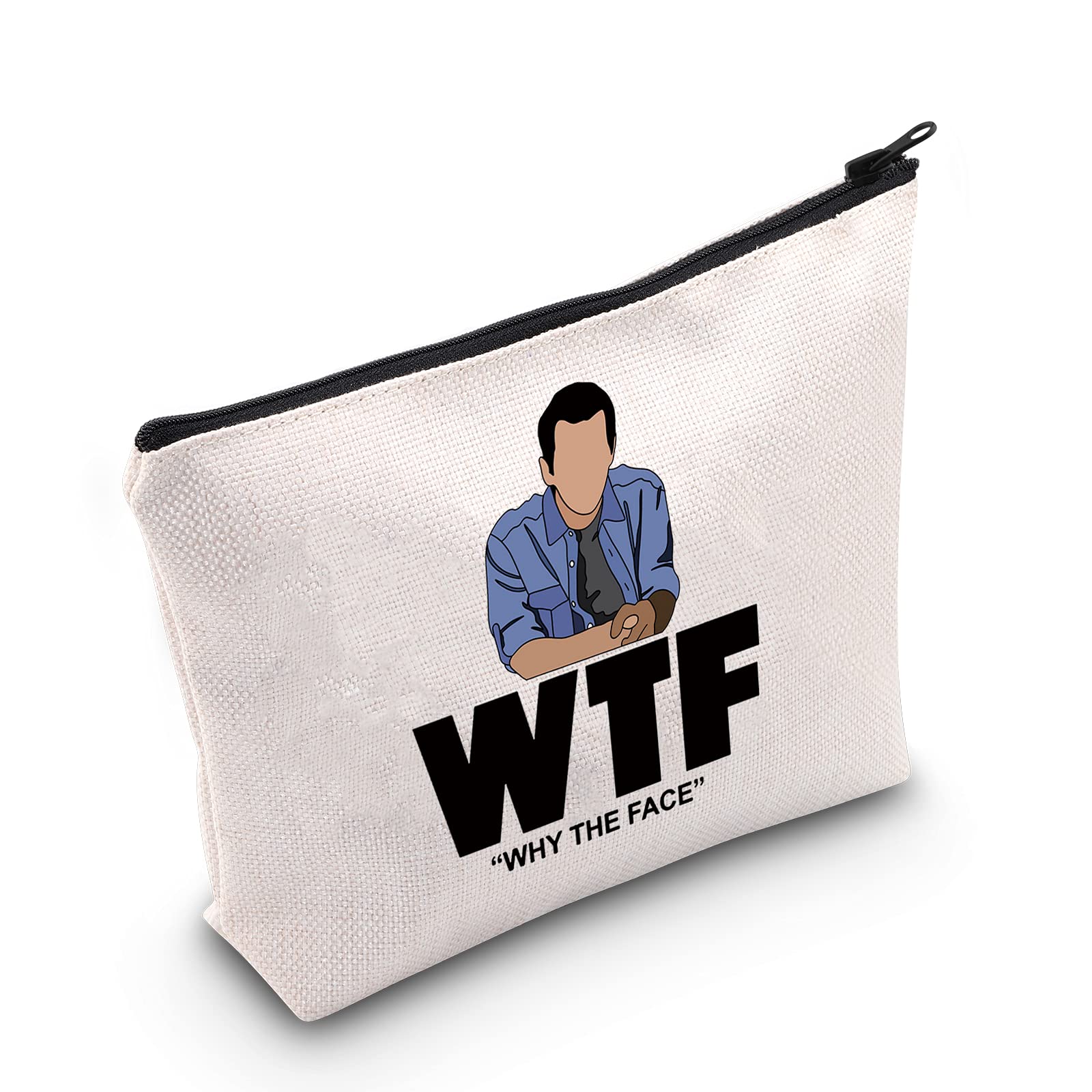 LEVLO Family Modern TV Show Cosmetic Make Up Bag Phil Dunphy Fans Gift WTF Why The Face Modern Family Makeup Zipper Pouch Bag For Friend Family, WTF Why The Face, Makeup Bag