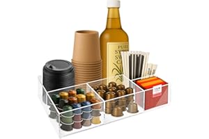 ADDFIT HOUSE Acrylic Coffee Bar Station – Snack Tea Organizer & Storage Holder for Office Coffee Table – Perfect Countertop Setup for Syrup, Creamer, and Snack Accessories