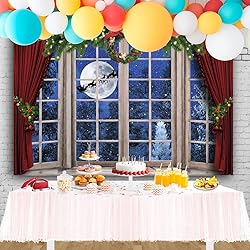 OFILA 7x5ft Christmas Window Backdrop for