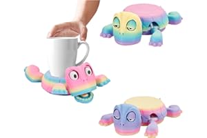 ASDTGOE 3D Printed Funny Turtle Coaster - Waterproof Cup Mat for Drinks, Unique Eco-Friendly Desk Decor for Home, Office, Party Gifts (Matte Elegance)