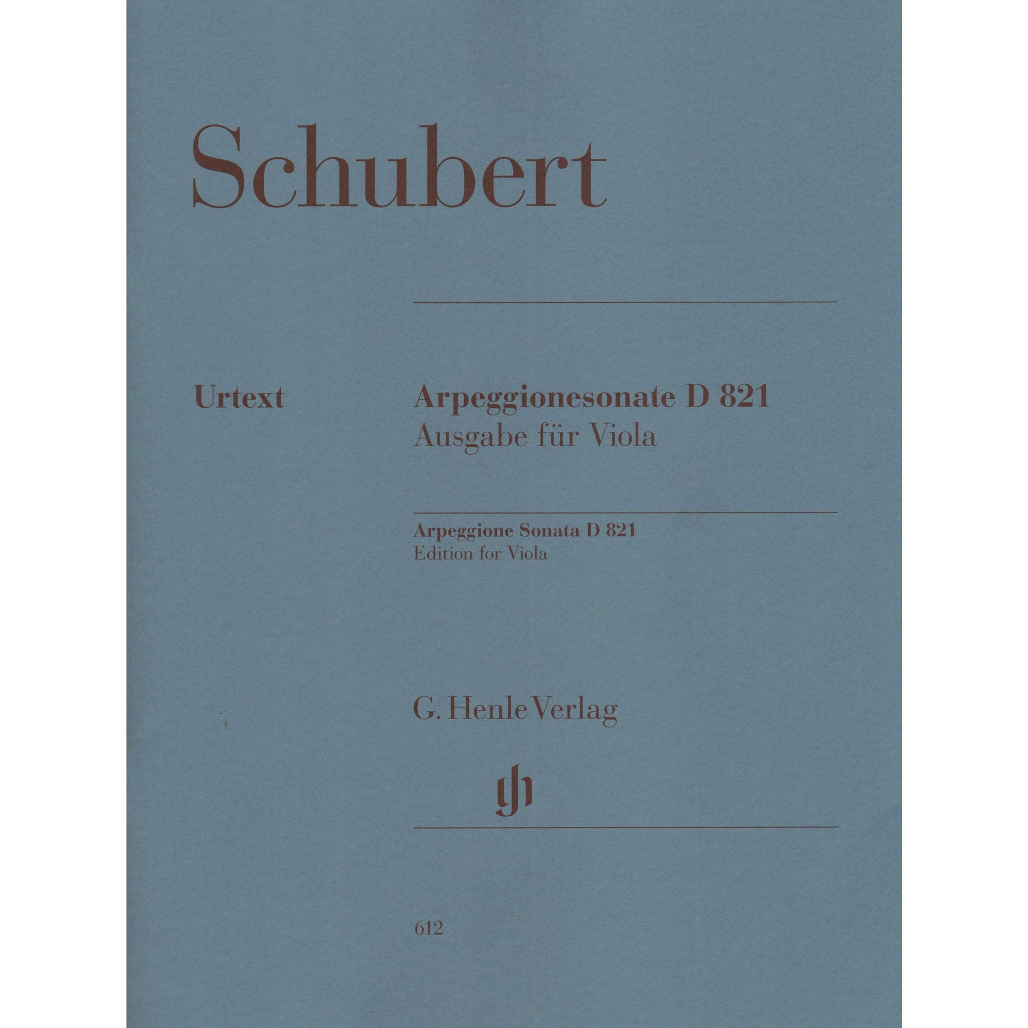 Sonata for Piano and Arpeggione a minor D 821 (op. post.) - Fassung für Viola - viola and piano - (HN 612): Instrumentation: Viola and Piano