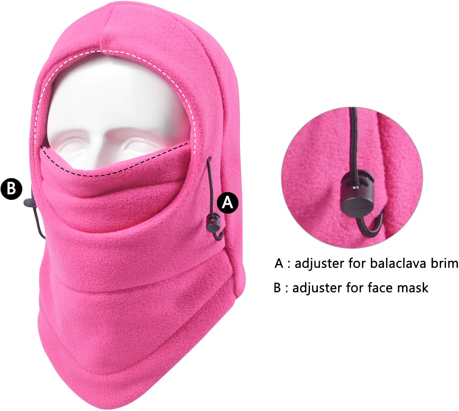 Kids Ski Mask Balaclava Face Mask Fleece Hood Windproof Neck Warmer Adjustable Winter Hats for Toddlers Boys Girls: Clothing