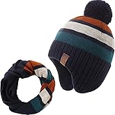 AHAHA Boys Winter Hat Baby Beanies with Earflap Upgrade Fleece-Lined Skiing Toddler Hat