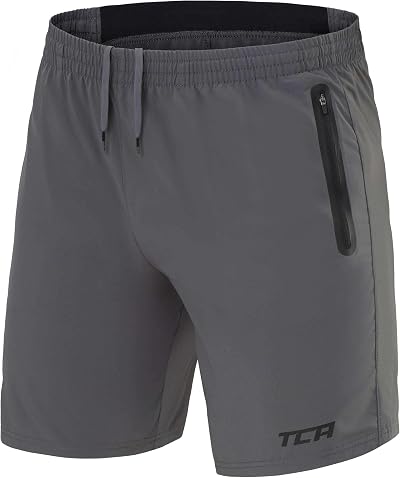 TCA Elite Running Shorts Men with Zip Pockets Asphalt S