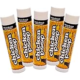 Chicken Poop® Lip Balm 100% Natural Moisturizer for Dry Chapped Lips, 0.15 oz, (Coconut), 24 hr moisture, Pack of 5