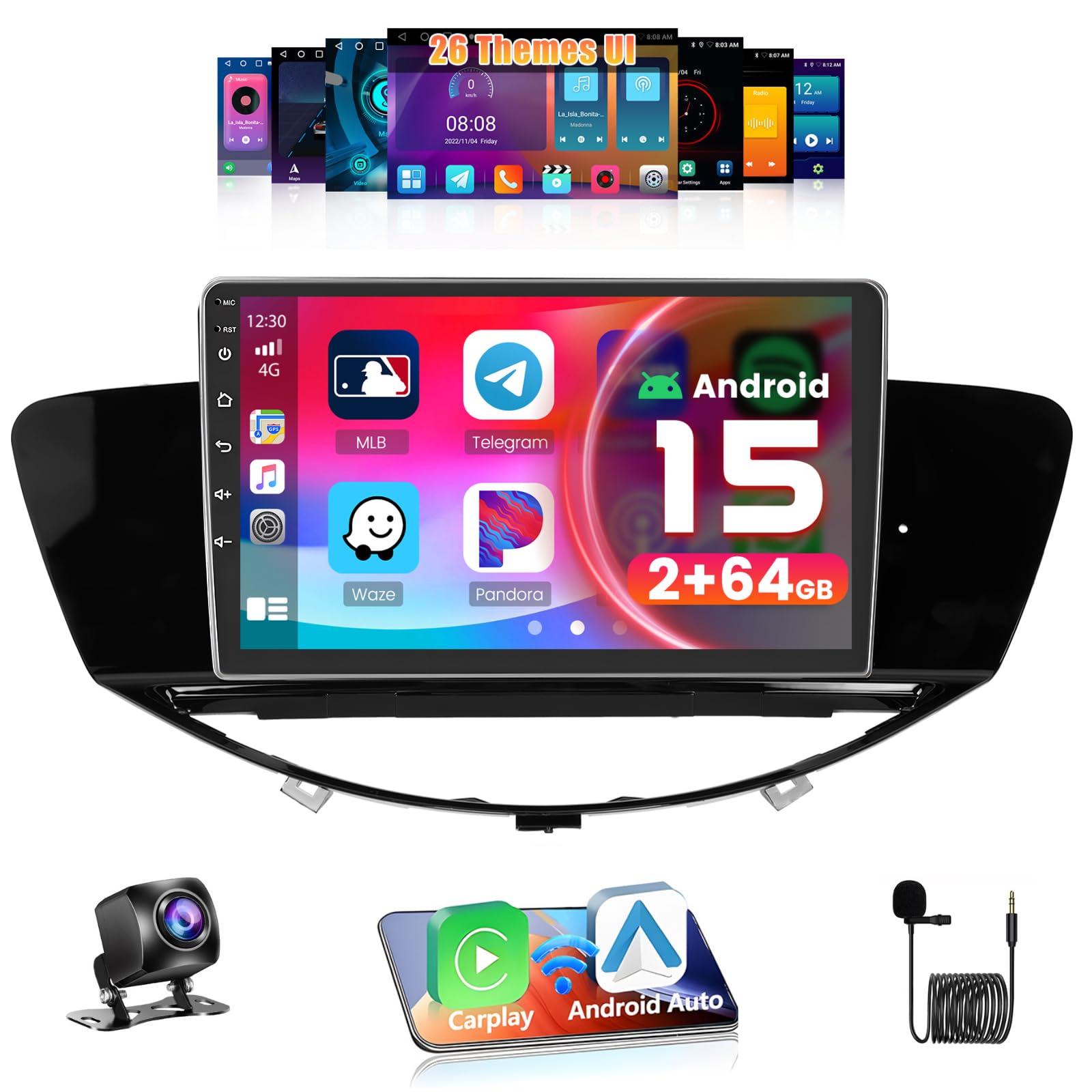 Photo 1 of [2+64G] Android 15 Car Stereo for Subaru Tribeca 2007-2011, Hikity 9" Touchscreen Tribeca Car Radio Wireless Carplay Android Auto Mirror Link GPS 5G WiFi Bluetooth SWC FM/EQ Backup Cam+Mic