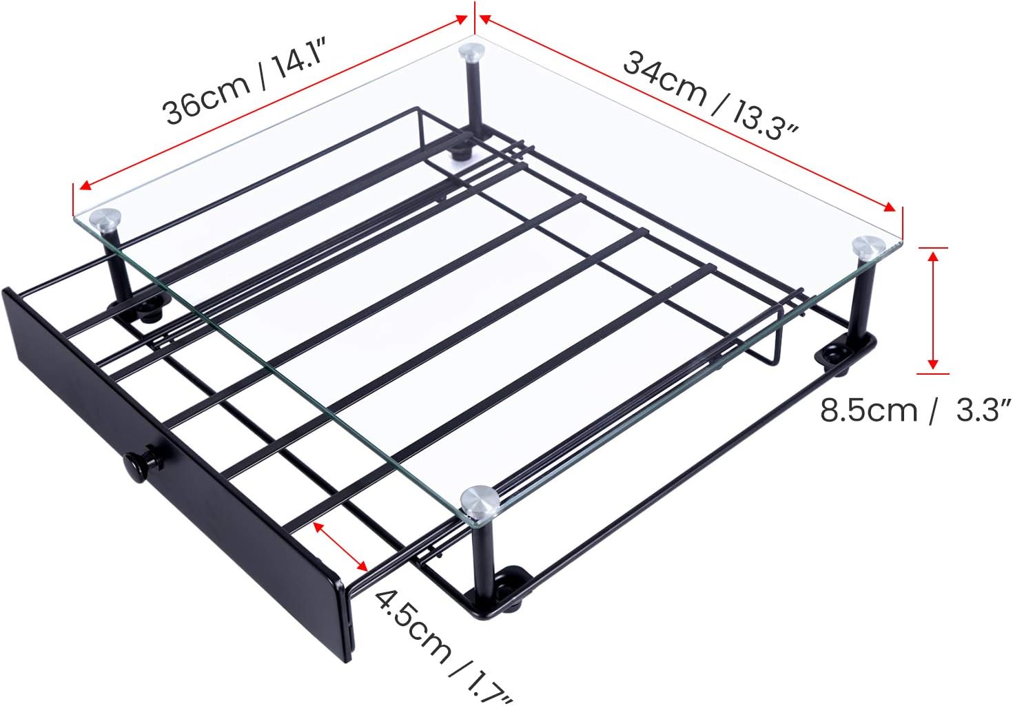 Coffee Pod Holder, Tempered Glass Top Coffee Pod Storage Drawer for K Cup Coffee Pods, Black Coffee Capsules Holder Compatible with 36 Pods, 6 Pods for Each Line: Kitchen & Dining