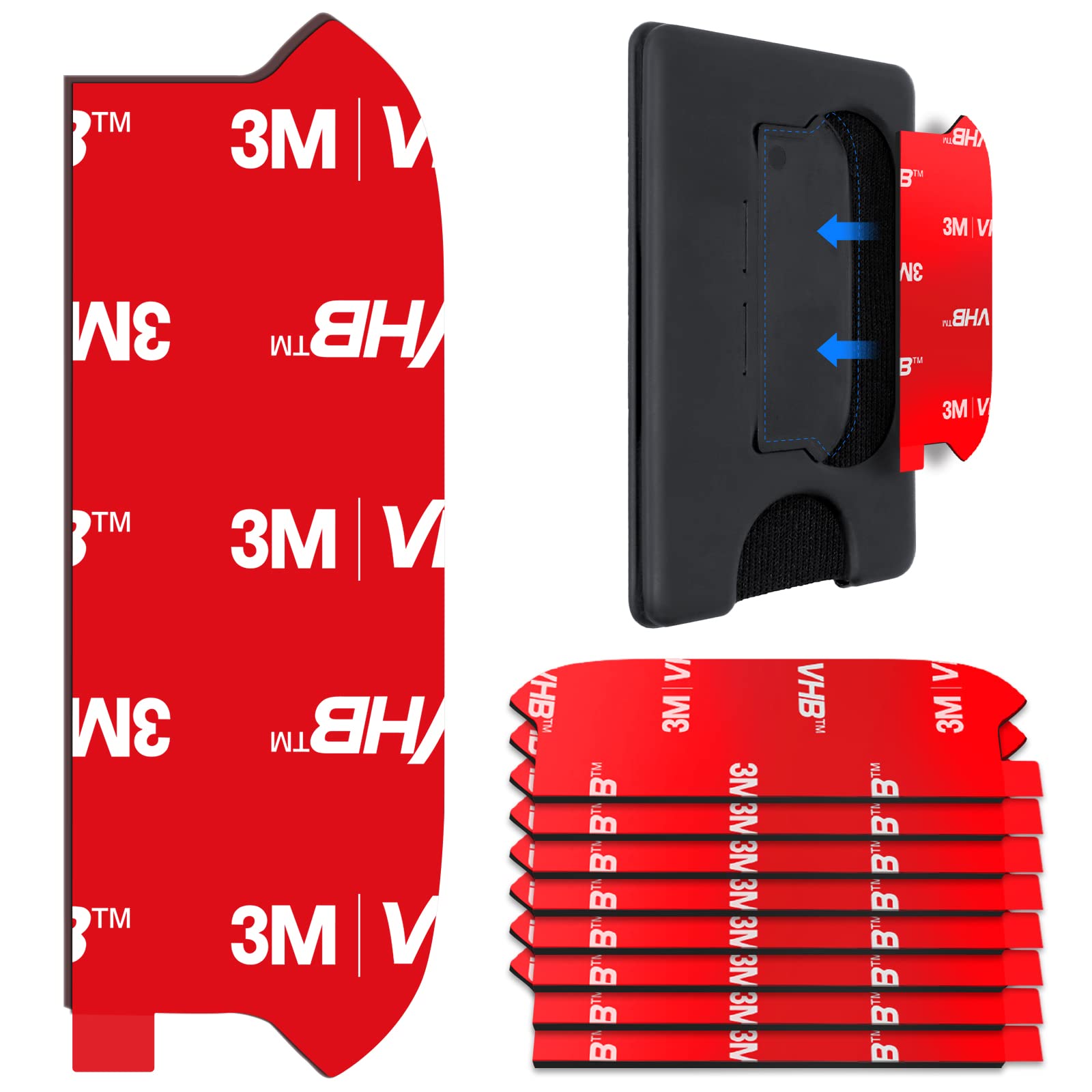 Photo 1 of 8Pcs Sticky Adhesive Replacement for Socket Wallet+ Back, 3M VHB Strong Sticker Pad for Popswallet Card Holder Base, Phone Wallet Plus Removable Double Sided Strip Tape for iPhone 16 15 Pro Max Case