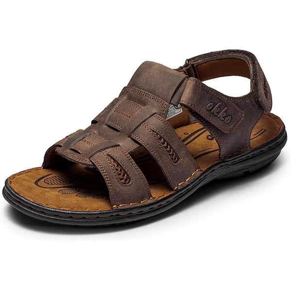 Amazon.com | Harssidanzar Mens Leather Sandals Adjustable Ankle