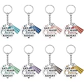 Xiahuyu 8 Pcs Cheer Team Gifts Bulk Acrylic Cheerleading Keychain for Women Girls Cheerleader Gifts Cheerleading Coach Gift Cheer Accessories Stuff