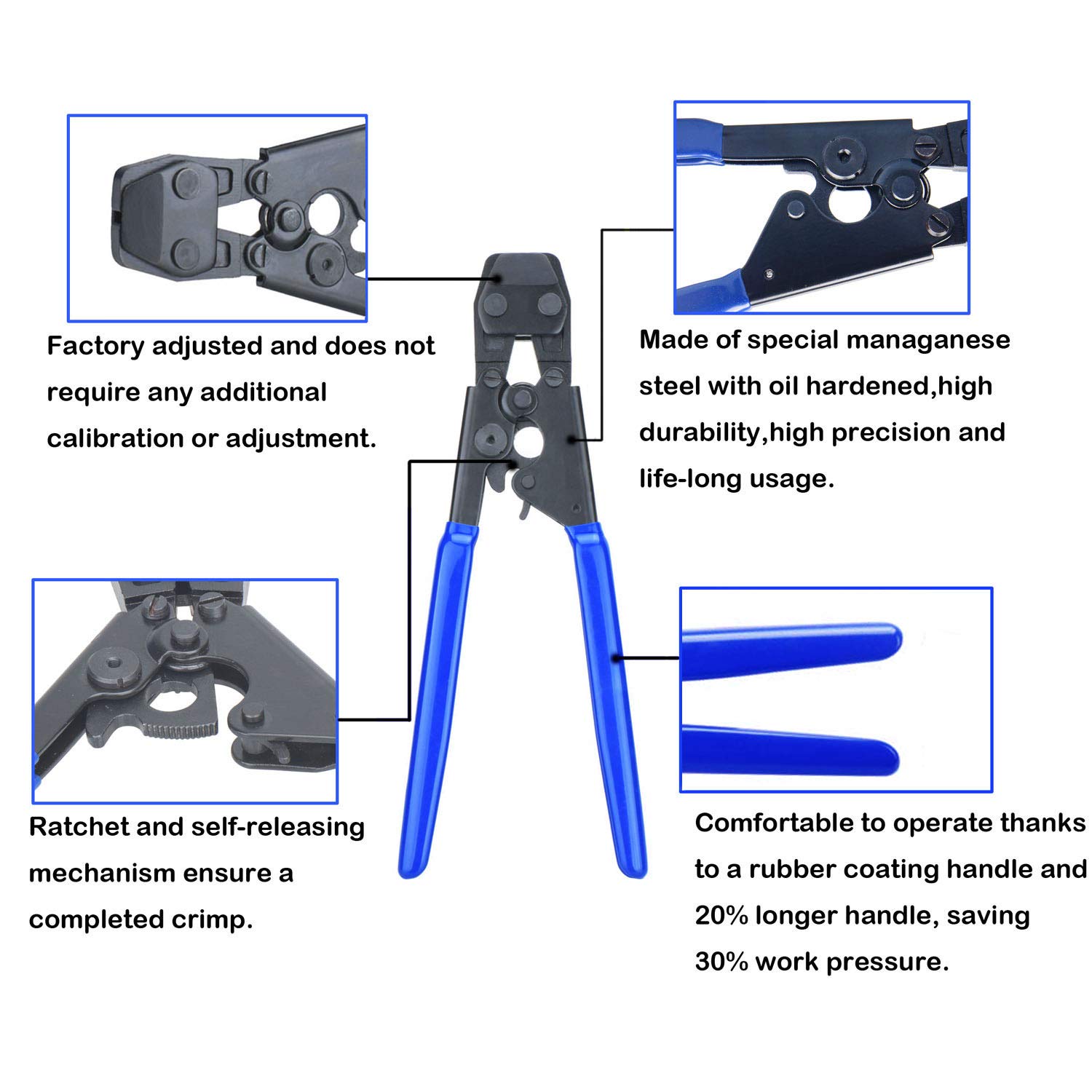 Jinwen 120037 Pex Cinch Clamp Fastening Tool From 3/8" To 1",Pex Cinch