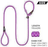 Fida Slip Lead for Dogs 1.8m Pink Reflective Training Leash Rope view 5
