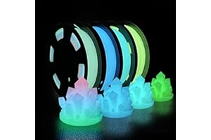 iSANMATE 3D Printer Filament Bundle, Glow in The Dark Filament Multicolor, Green, Blue and Blue-Green, PLA Filament 1.75 mm, Dimensional Accuracy +/- 0.03 mm, 250g X 4 Pack