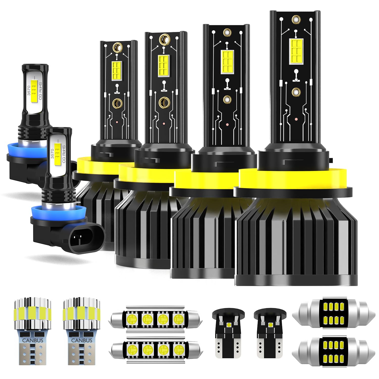 Photo 1 of AXZPYON Light Bulbs Fit for Toyota Tacoma 2016-2021,High Low Beam Fog Lights Combo H11 H11 h11 Lights with Cooling Fan,600% Brighter Powersports Bulbs Interior Light Kit,Plug and Play,13PCS