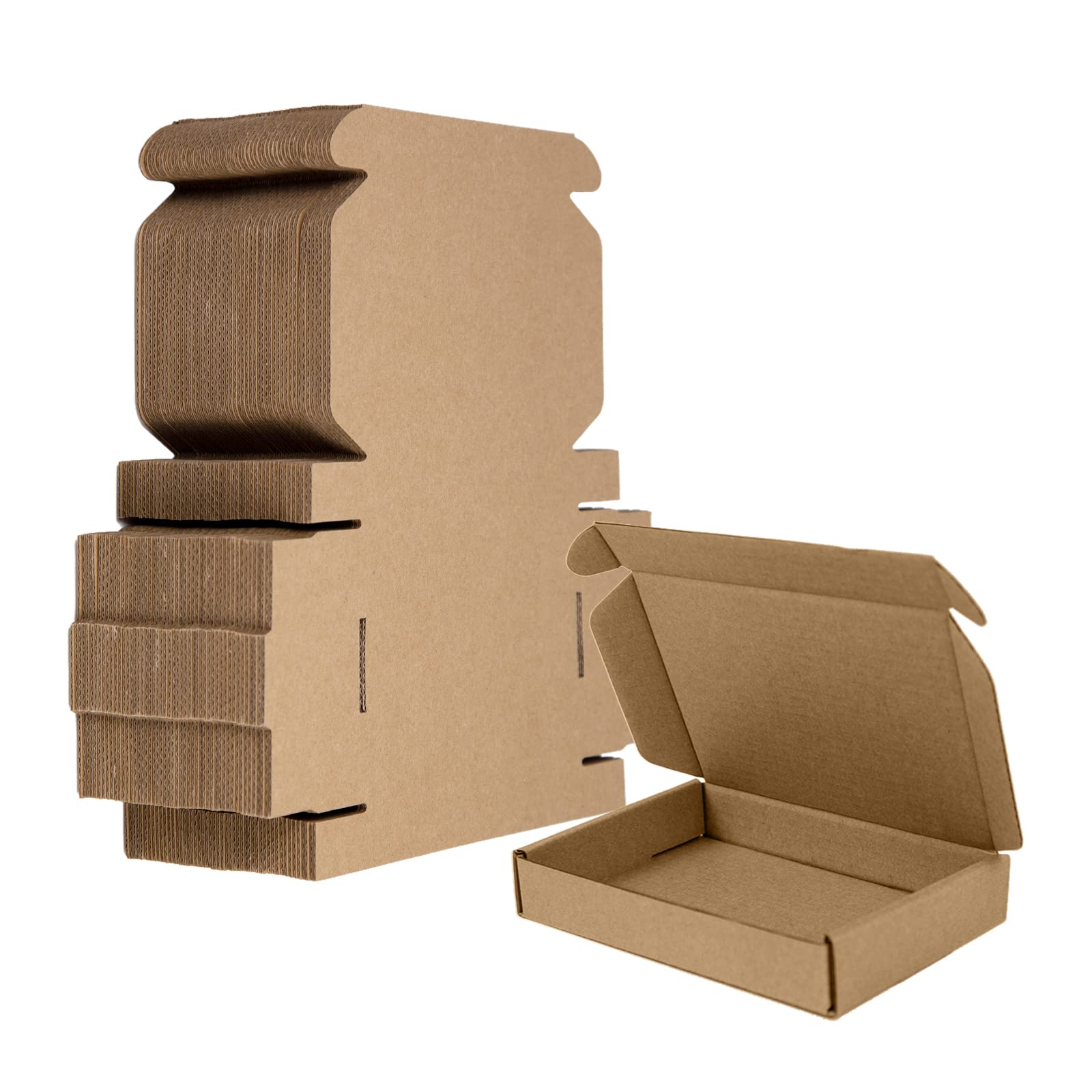 Photo 1 of SUNLPH 50 Pack 6x4x1 Inches Small Shipping Boxes, Brown Corrugated Cardboard Boxes, Moving Mailing Packing Box