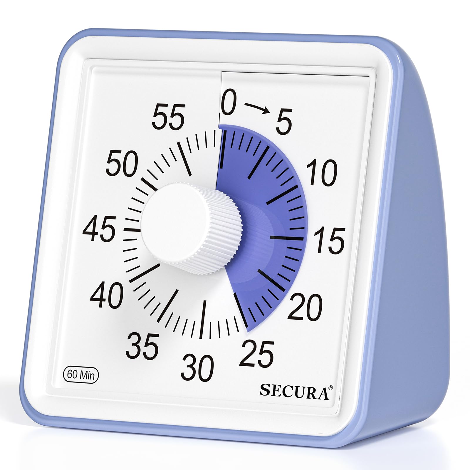 Secura 60 Minute Visual Timer, Classroom Countdown Timer, Silent Timer for Kids and Adults, Time Management Tool for Teaching, Family and Work (Purple & Purple)